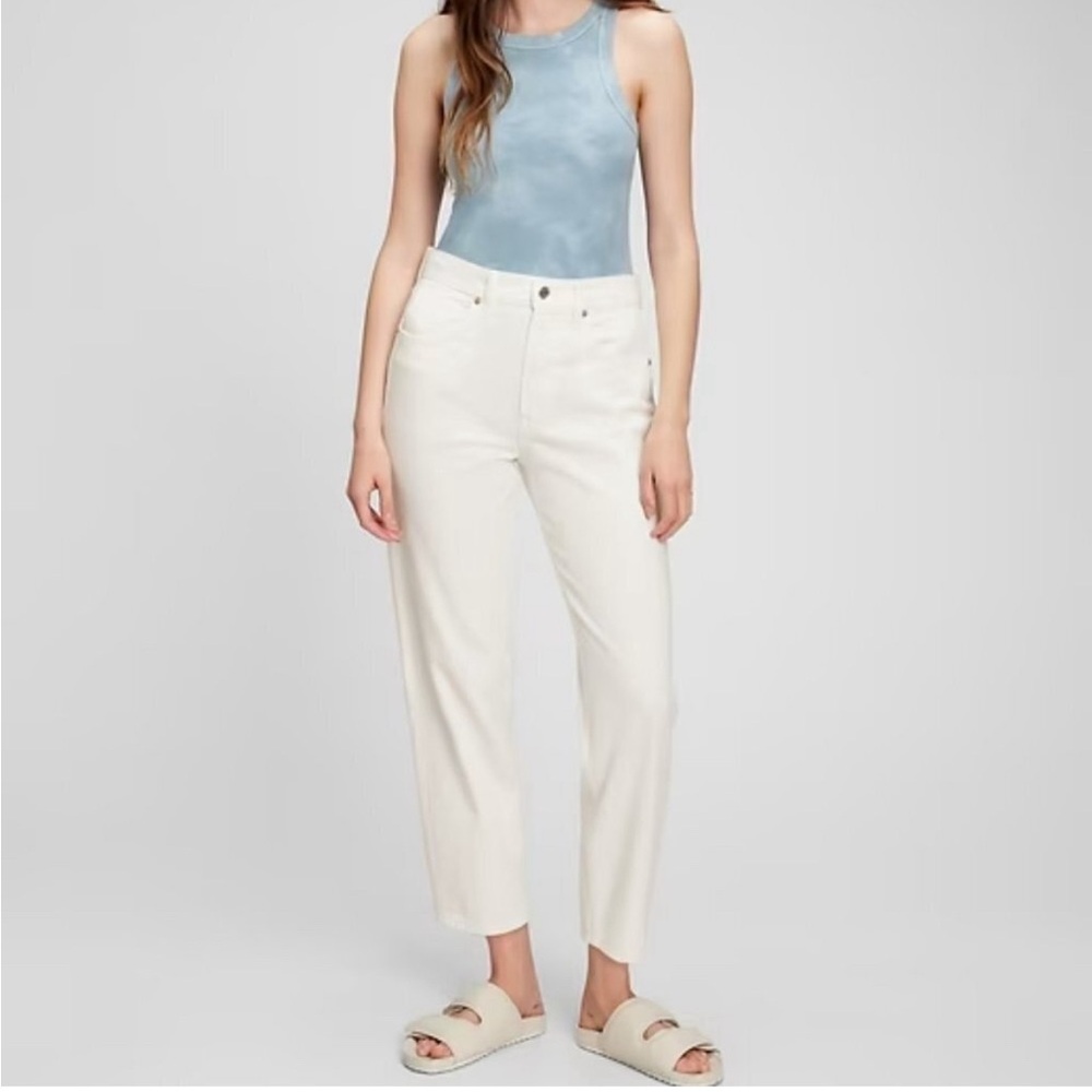 GAP High Rise Barrel Jeans white NWT